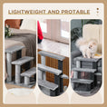 Load image into Gallery viewer, Cat Stairs 3 Steps for Bed, Couch with Scratching Posts, Small Cat Tree for Indoor Cats with Toy Ball, 17.5" x 15.5" x 19", Light Grey
