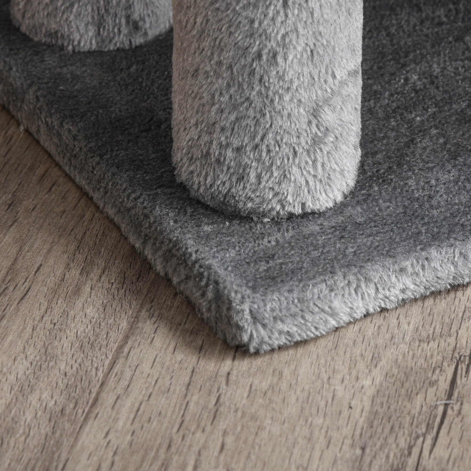 Cat Stairs 3 Steps for Bed, Couch with Scratching Posts, Small Cat Tree for Indoor Cats with Toy Ball, 17.5" x 15.5" x 19", Light Grey