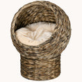 Load image into Gallery viewer, Nestique 20.5” Elevated Rattan Cat Bed – Cozy Egg-Style Hideaway

