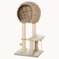 Load image into Gallery viewer, 39" H Cat Tree with Sisal Scratching Post Condo and Hanging Rope Beige
