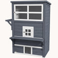 Load image into Gallery viewer, 3-Story Cat Shelter with Raised Floor, Asphalt Roof, Escape Doors & Platforms, Dark Gray
