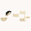 Load image into Gallery viewer, 4-Piece Cat Wall Shelves with 3 Steps, Hammock, Perches & Scratching Post, Beige
