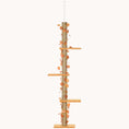 Load image into Gallery viewer, 80"-95" Adjustable Cat Tree with 3 Levels, Scratching Posts & Leaf Platforms, Orange
