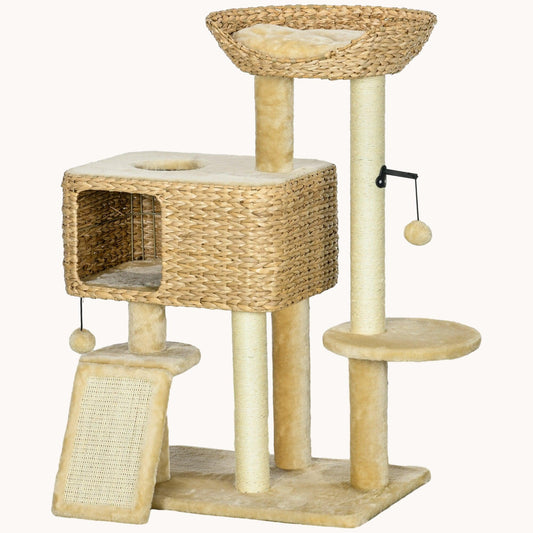 Nestique 38" Multi-Level Cat Tree with Condo Beige