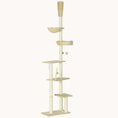 Load image into Gallery viewer, 90.5" - 98.5" Adjustable Cat Tower with Multi-Level Platforms, Scratching Posts & Bed, Beige

