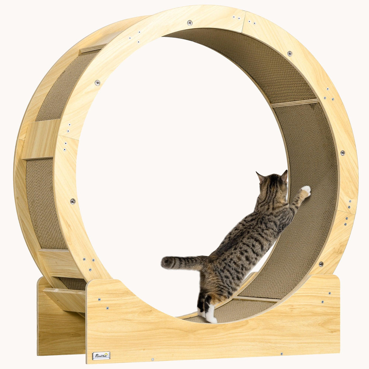 31" Cat Exercise Wheel, Cat Treadmill with Brake for Fitness & Healthy, Oak