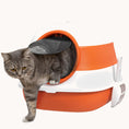 Load image into Gallery viewer, Large Covered Cat Litter Box w/ High Sides, Air Freshener & 2-Way Entrance, Orange & Gray

