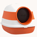 Load image into Gallery viewer, Large Covered Cat Litter Box w/ High Sides, Air Freshener & 2-Way Entrance, Orange & Gray
