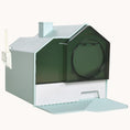 Load image into Gallery viewer, Hooded Cat Litter Box with Odor Control & Easy-Clean Pull-Out Drawer, Light Blue
