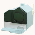 Load image into Gallery viewer, Hooded Cat Litter Box with Odor Control & Easy-Clean Pull-Out Drawer, Light Blue
