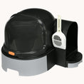 Load image into Gallery viewer, Covered Cat Litter Box with Openable Front Cover, Scoop & Easy Clean Design, Gray
