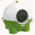 Load image into Gallery viewer, Large Hooded Cat Litter Box with Lid & Leak-Proof Sand Pedal,  Dark Green
