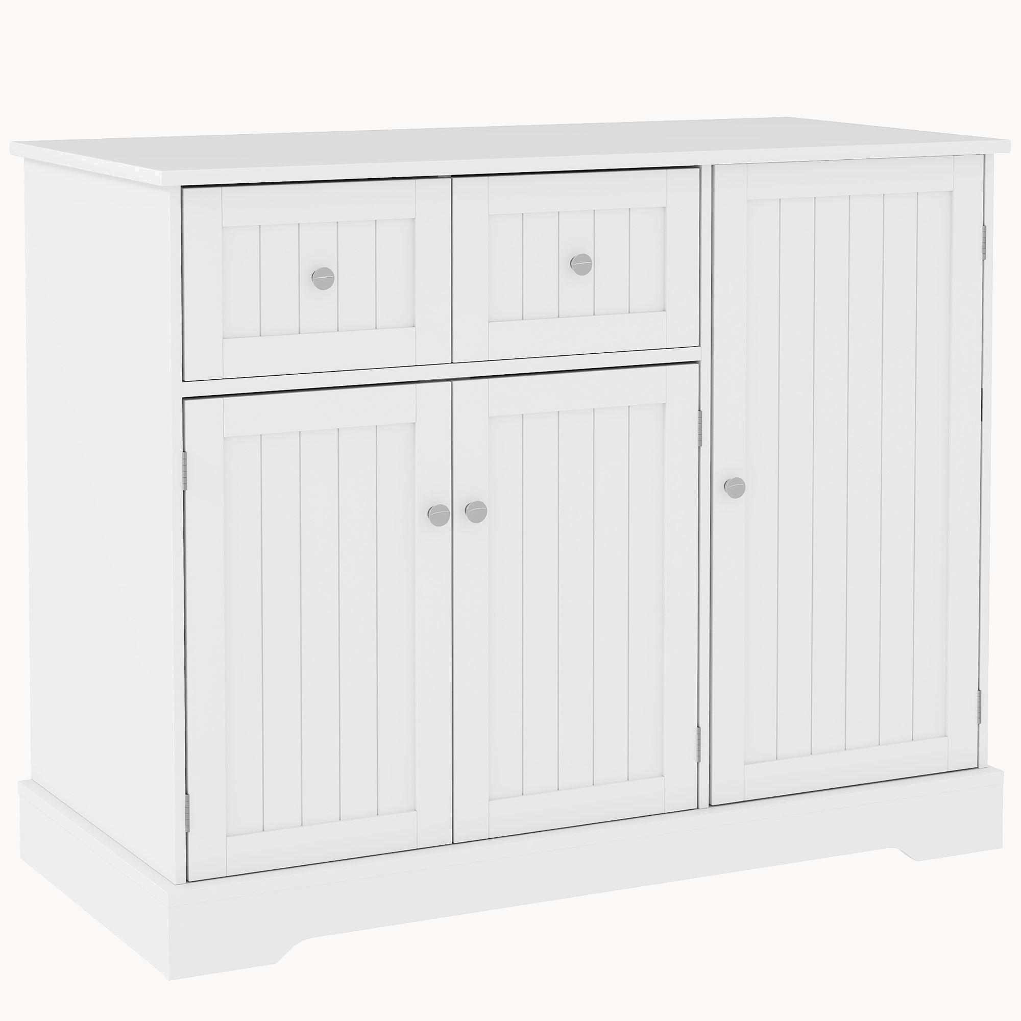 Hidden Litter Box Enclosure End Side Table with Drawers & Storage, 39?±x18?±x31.5?±, White
