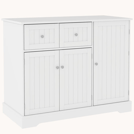 Hidden Litter Box Enclosure End Side Table with Drawers & Storage, 39?±x18?±x31.5?±, White