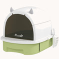 Load image into Gallery viewer, Covered Cat Litter Box with Portable Odor-Control Bags Easy Clean Green
