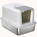 Load image into Gallery viewer, Extra Large Stainless Steel Cat Litter Box with Removable Lid
