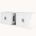 Load image into Gallery viewer, Hidden Cat Litter Box Enclosure for 2 Cats  Double Room with Scratching Mat 57" x 19" x 20", White
