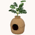 Load image into Gallery viewer, Hidden Cat Litter Box Enclosure with Faux Plant and Stainless Steel Tray
