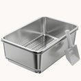 Load image into Gallery viewer, XL Stainless Steel Sifting Cat Litter Box with High Sides Odour Control Silver
