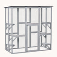 Load image into Gallery viewer, 71"L Wooden Outdoor Cat House with 6 High Ledges, Large Interior & Asphalt Roof, Grey
