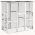 Load image into Gallery viewer, 71"L Wooden Outdoor Cat House with 6 High Ledges, Large Interior & Asphalt Roof, White
