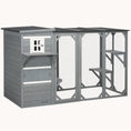 Load image into Gallery viewer, 45"H Large Cat Enclosure with 3-Level Design, Weatherproof Roof & Hiding Areas, Gray
