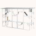 Load image into Gallery viewer, Outdoor Catio Enclosure with Weatherproof Roof, Shelves & Bridges, 118"x37.5"x74", White

