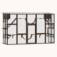 Load image into Gallery viewer, Wooden Outdoor Catio with Weather Roof Shelves for 1-4 Cats Coffee Brown
