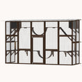 Load image into Gallery viewer, Wooden Outdoor Catio with Weather Roof Shelves for 1-4 Cats Coffee Brown
