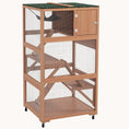 Load image into Gallery viewer, 34" Outdoor Cat Enclosure with Wheels, Weatherproof Roof, Hammock & Ramps, Orange
