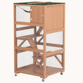 Load image into Gallery viewer, 34" Outdoor Cat Enclosure with Wheels, Weatherproof Roof, Hammock & Ramps, Orange
