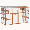 Load image into Gallery viewer, Outdoor Catio with Scratching Posts & Resting Boxes for 1-5 Cats, 118"x55"x75.5", Orange
