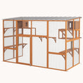 Load image into Gallery viewer, Outdoor Catio with Scratching Posts & Resting Boxes for 1-5 Cats, 118"x55"x75.5", Orange
