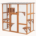 Load image into Gallery viewer, 68" L Outdoor Cat Adventure Enclosure with Secure Wall Mount Orange
