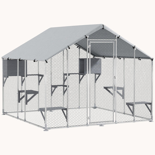 94.5" OpenAir Walk-In Catio for Active Cats and Multiple Pets