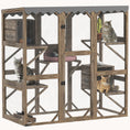 Load image into Gallery viewer, 59"H Multi-Level Outdoor Cat Catio with Expandable Play Area Brown
