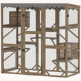 Load image into Gallery viewer, 59"H Multi-Level Outdoor Cat Catio with Expandable Play Area Brown
