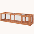Load image into Gallery viewer, 59" Extendable Weatherproof Outdoor Cat Tunnel with Wooden Frame for Deck/Balcony, Natural
