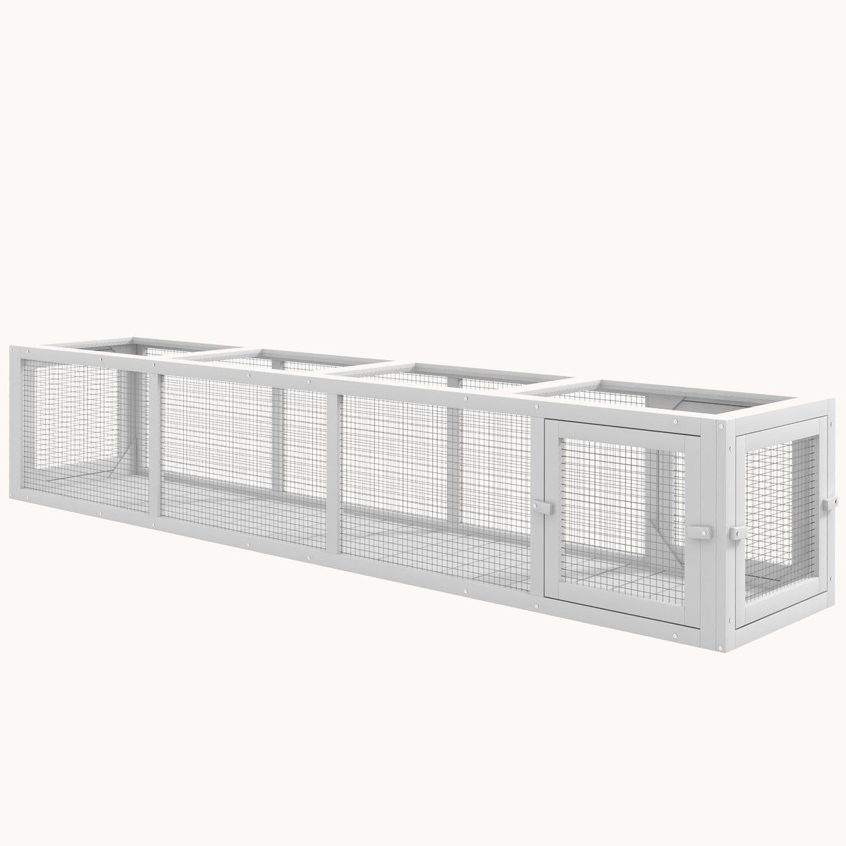 79" Expandable Wooden Cat Tunnel Secure Outdoor Window Catio White