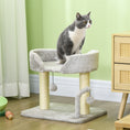 Load image into Gallery viewer, Cat Scratching Post Cat Tree Tower With Bed for Indoor Cats Scratcher Toy Balls 48 x 38 x 42cm - Light Grey

