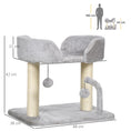 Load image into Gallery viewer, Cat Scratching Post Cat Tree Tower With Bed for Indoor Cats Scratcher Toy Balls 48 x 38 x 42cm - Light Grey
