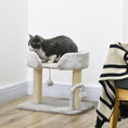 Load image into Gallery viewer, Cat Scratching Post Cat Tree Tower With Bed for Indoor Cats Scratcher Toy Balls 48 x 38 x 42cm - Light Grey
