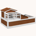 Load image into Gallery viewer, 3-Room 2-Story Wooden Tortoise House with Balcony & Openable Roof, 44" x 25. 5" x 23", Coffee
