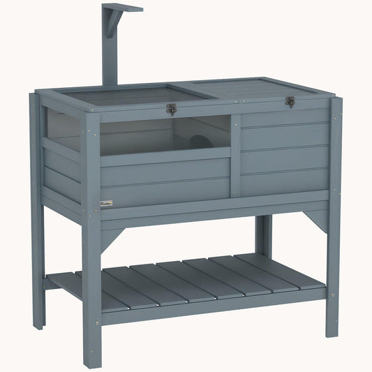 Tortoise Habitat with Shelf & Observation Windows Gray