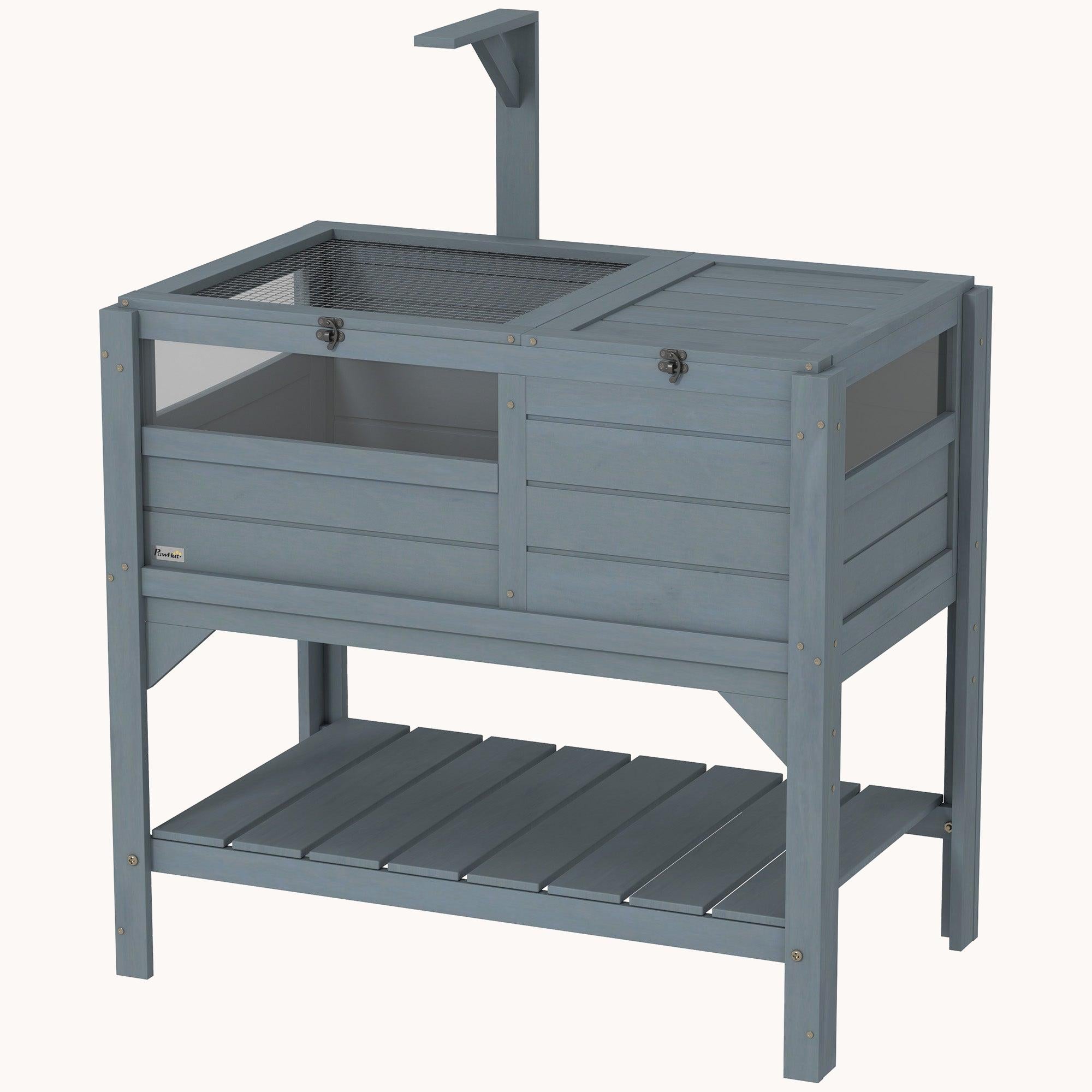 Tortoise Habitat with Shelf & Observation Windows Gray