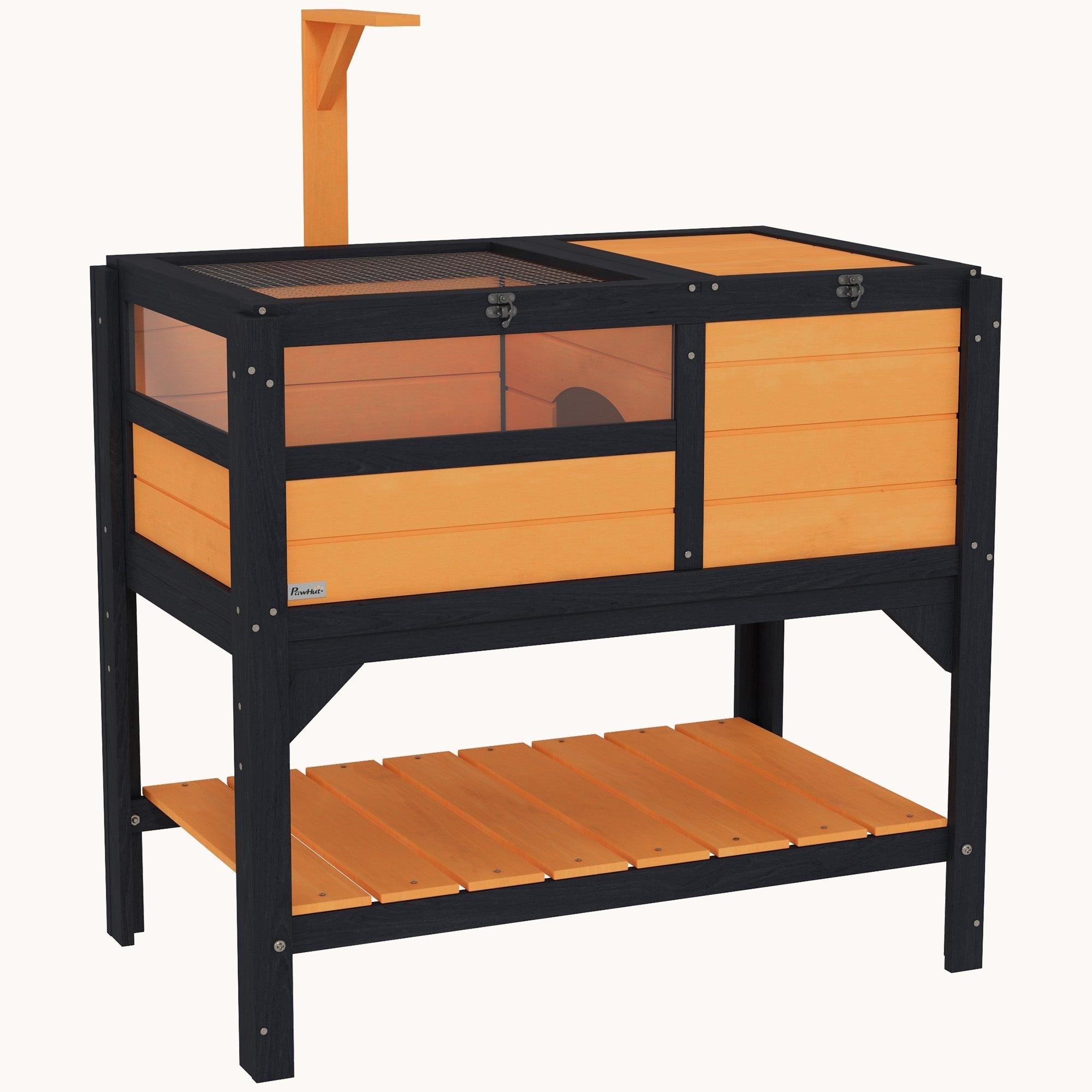 Tortoise Habitat with Shelf Storage, Weather Protection, Gift Accessory, Tray, Light Support Frame