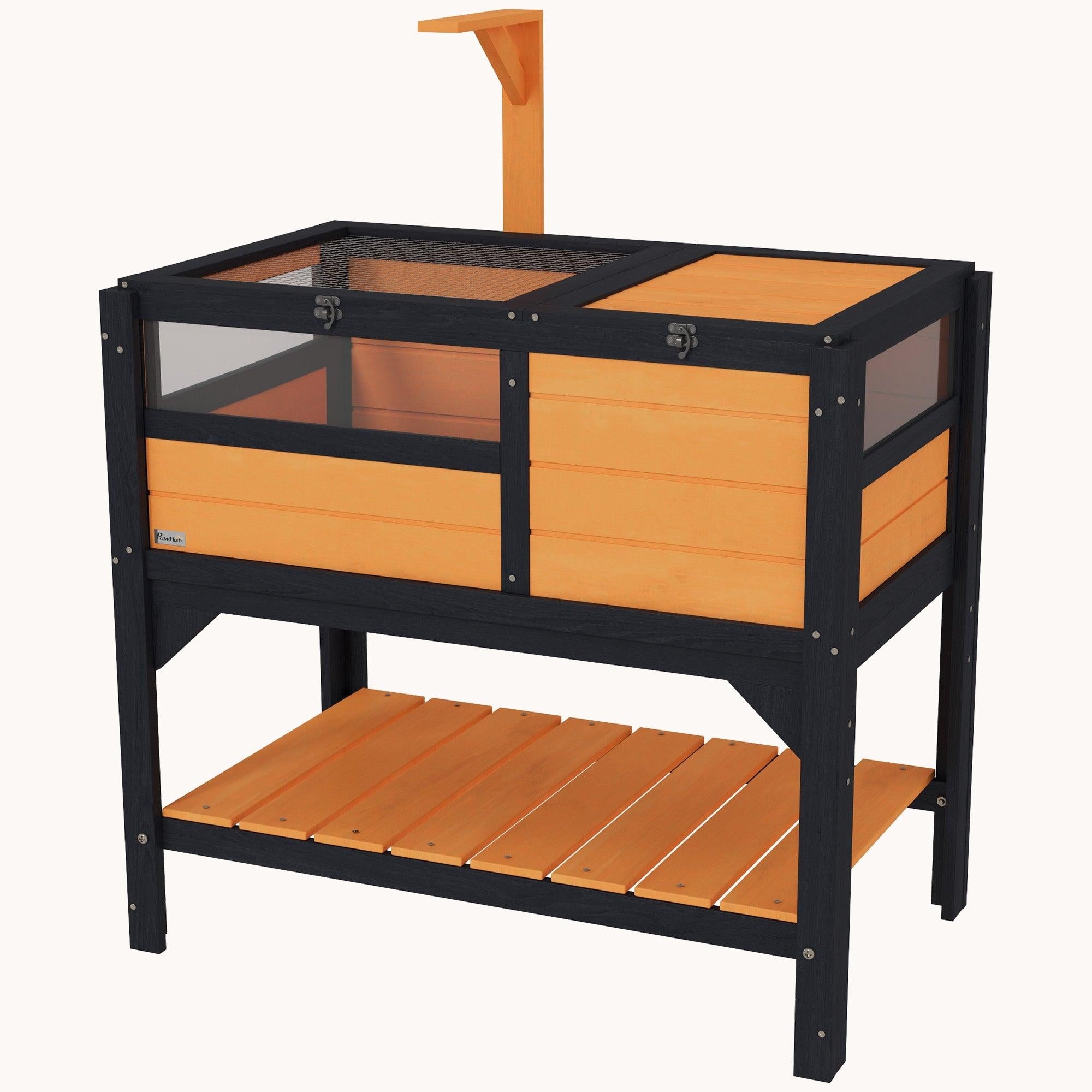 Tortoise Habitat with Shelf Storage, Weather Protection, Gift Accessory, Tray, Light Support Frame