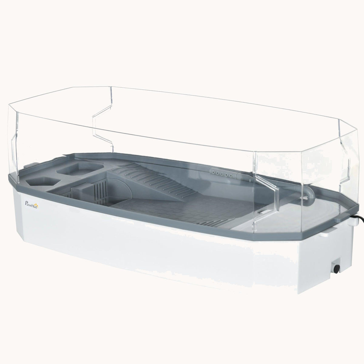 Full View Visually Reptile Habitat with Basking Platform, Water Pump & Filter Layer