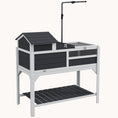 Load image into Gallery viewer, 2-Tier Tortoise Habitat with Adjustable Lamp, Removable House & Storage Shelf, Gray
