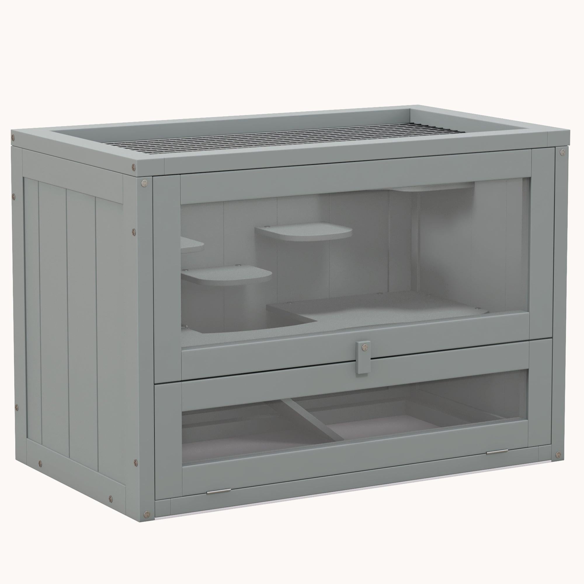 Classic Natural Hamster with Front Door 23.5" x 13.75" x 16.5" Grey